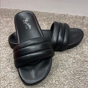 Seychelles Black Slide Sandals